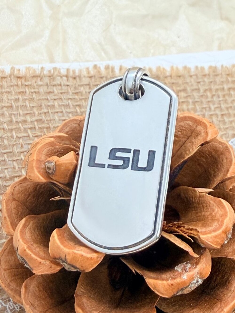 James Avery LSU Tigers Classic Tag Pendant Sterling Silver College Pendant